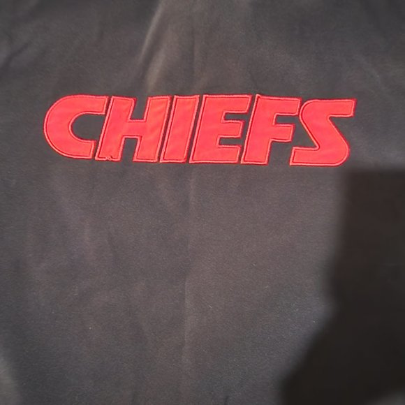 VINTAGE Mens NFL Chiefs Jacket Black // Size Large - Picture 2 of 14